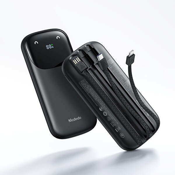 Mcdodo MC-8520 10.000 mAh 22.5W PD QC Hızlı Şarj Dijital Göstergeli Çoklu Kablolu Powerbank