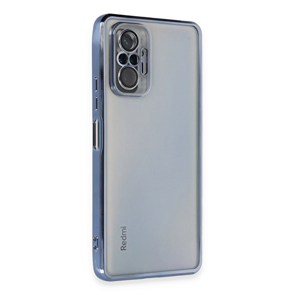 Xiaomi Redmi Note 10 Pro Kılıf Razer Lensli Silikon - Açık Mavi TdrTR