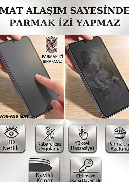 Teknoparkta Samsung A36 A56 Uyumlu Mat Ekran Koruyucu Seramik Nano Tam Kaplar