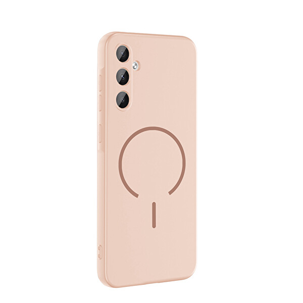 Başkenttekno Samsung Galaxy A57 Meta Lansman Magsafe Kamera Korumalı içi Kadife Silikon Kılıf Pembe