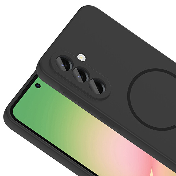 Başkenttekno Samsung Galaxy A26 Meta Lansman M-Safe Kamera Korumalı içi Kadife Silikon Kılıf Siyah