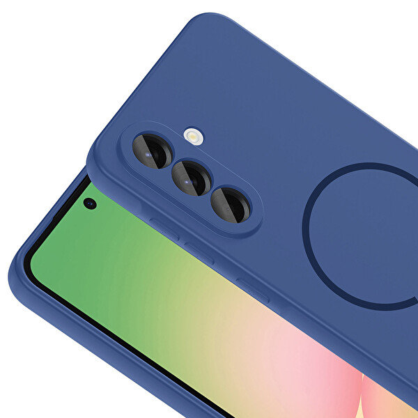 Başkenttekno Samsung Galaxy A26 Meta Lansman M-Safe Kamera Korumalı içi Kadife Silikon Kılıf Lacivert