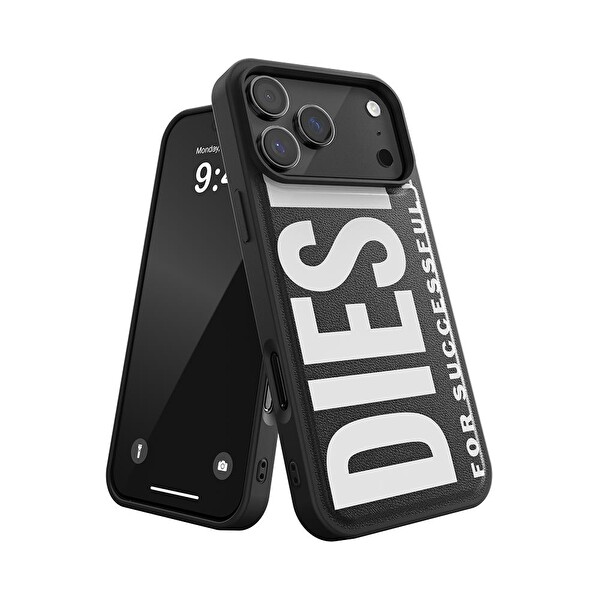 Diesel iPhone 17 Pro Max Uyumlu Magsafe Destekli Core Kalıplı Kılıf Siyah/Beyaz