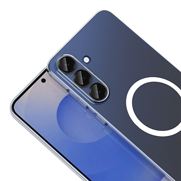 Başkenttekno Samsung Galaxy S25 FE Kamera Korumalı M-Safe Şarj Özellikli Şeffaf Sararmaz London Silikon Kapak