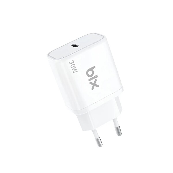 Bix BXPD32 30W iPhone ve Android Uyumlu USB-C PD 3.0 Akım Korumalı Hızlı Şarj Adaptörü