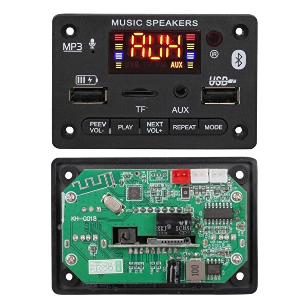 MagicVoice MV-17751 Bluetooth USB TF AUX MP3 Dekoder Modül 5W+5W Stereo Amfili Dijital Ekranlı