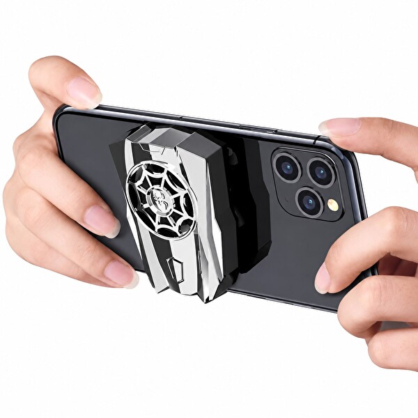 Hadron HDX4387 Klipsli Bataryalı Vantuzlu Telefon Soğutucu Fan Gri