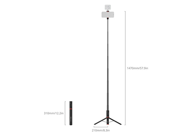 SmallRig 5292 ST30 Drex Lee Boom Kumandalı Selfie Çubuğu ve Tripod 31 CM - 147 CM Çalışma Aralığı