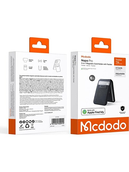 Mcdodo AT-3430 Napa Pro Serisi Manyetik 3in1 Find My Konum Uyumlu Kartlık Stand