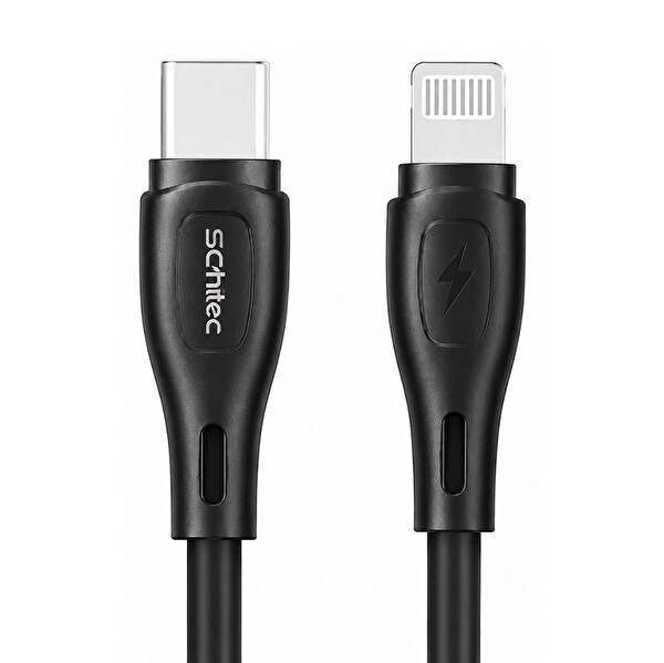 ScHitec HG/C-09CL Type-C to Lightning 27W PD 1M Siyah Şarj ve Data Kablosu