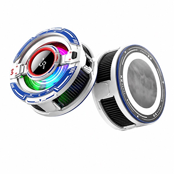 Hadron CX16 Manyetik Klipsli RGB Isı Göstergeli Beyaz Telefon Soğutucu Fan