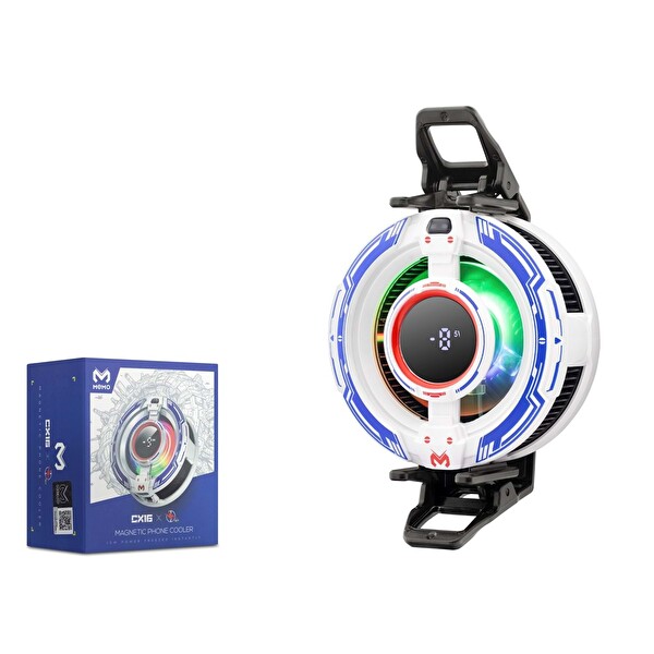 Hadron CX16 Manyetik Klipsli RGB Isı Göstergeli Beyaz Telefon Soğutucu Fan
