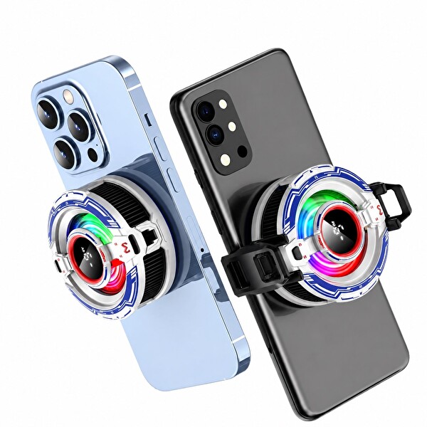 Hadron CX16 Manyetik Klipsli RGB Isı Göstergeli Beyaz Telefon Soğutucu Fan