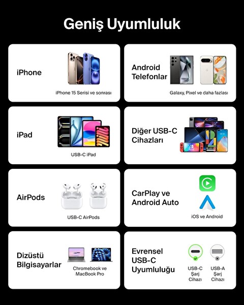 Belkin Eco Örgülü USB-C USB-C 1M 240 W Tip-C USB 2.0 Şarj Kablosu Beyaz