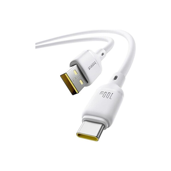 Baseus Silky Series USB To Type-C 100W Şarj Kablosu 1M Beyaz