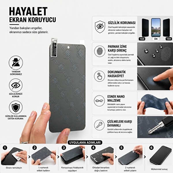 Engo Vivo Y05 6.74 9H Nano Şeffaf Hayalet Ekran Koruyucu 5