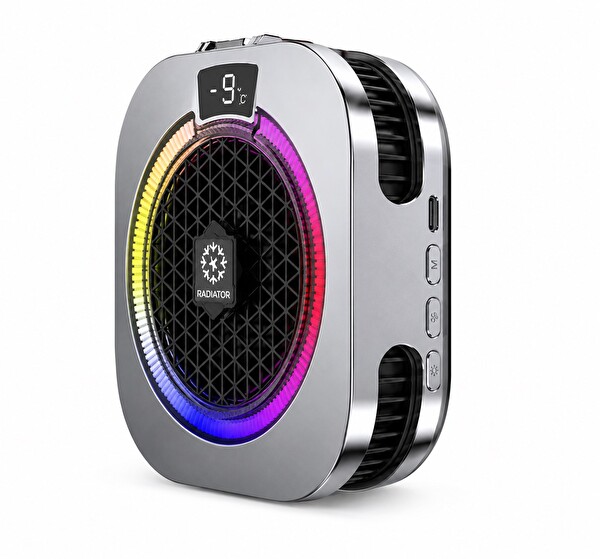 Hadron HDX4385 Manyetik Klipsli RGB Isı Göstergeli iPad Uyumlu Telefon Tablet Soğutucu Fan Gri