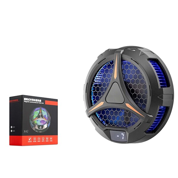 Hadron HDX4384 Manyetik RGB Isı Göstergeli iPad Uyumlu Siyah Telefon Tablet Soğutucu Fan