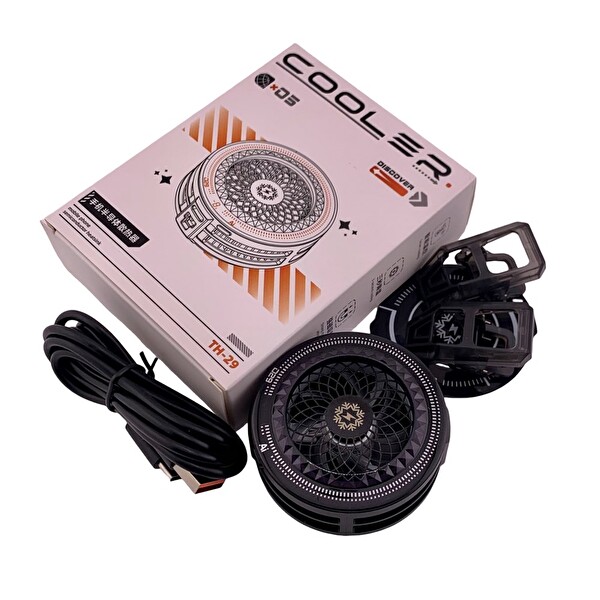 Hadron TH29 Klipsli Telefon Soğutucu Fan RGB LED Isı Göstergeli Siyah