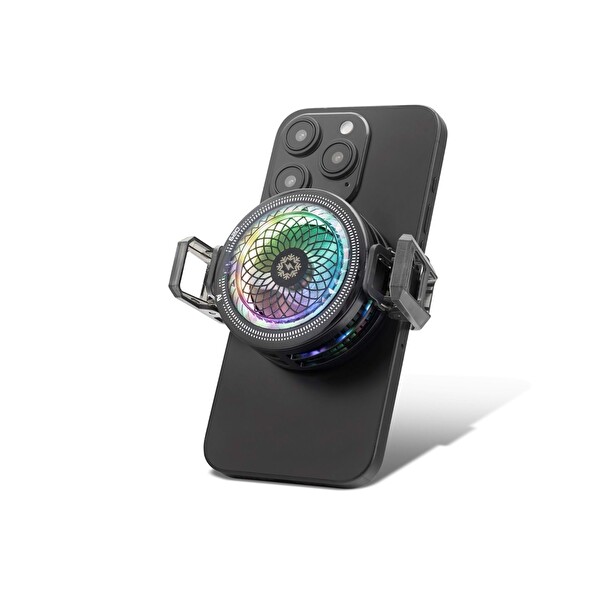 Hadron TH29 Klipsli Telefon Soğutucu Fan RGB LED Isı Göstergeli Siyah