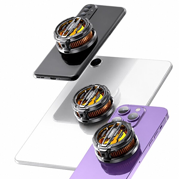 Hadron HDX4363 Manyetik Klipsli MagSafe Uyumlu 15W RGB Telefon Tablet Soğutucu Fan Siyah