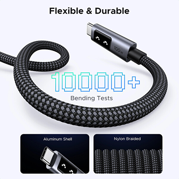 Ugreen 35501 L509 100W 5A Uno USB-C to USB-C PD Hızlı Şarj Kablosu - 1 Metre