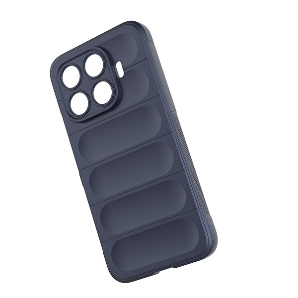 Başkenttekno Xiaomi 17T Esnek TPU Oyuklu Arka Yüzey Tasarımlı Etnik Silikon Kılıf Lacivert