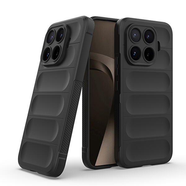 Başkenttekno Xiaomi 17T Pro Esnek TPU Oyuklu Arka Yüzey Tasarımlı Etnik Silikon Kılıf Siyah