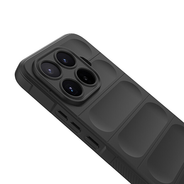 Başkenttekno Xiaomi 17T Pro Esnek TPU Oyuklu Arka Yüzey Tasarımlı Etnik Silikon Kılıf Siyah