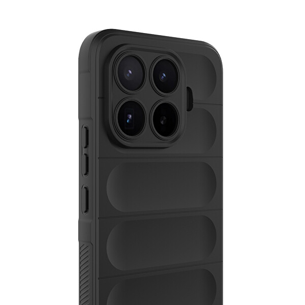 Başkenttekno Xiaomi 17T Esnek TPU Oyuklu Arka Yüzey Tasarımlı Etnik Silikon Kılıf Siyah