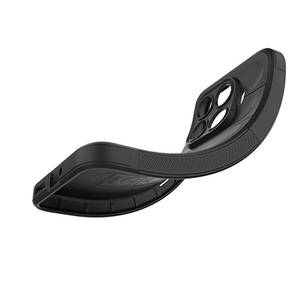 Başkenttekno Xiaomi 17T Esnek TPU Oyuklu Arka Yüzey Tasarımlı Etnik Silikon Kılıf Siyah