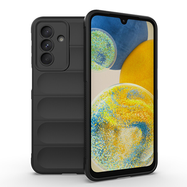 Başkenttekno Samsung Galaxy A36 Esnek TPU Oyuklu Arka Yüzey Tasarımlı Etnik Silikon Kılıf Siyah