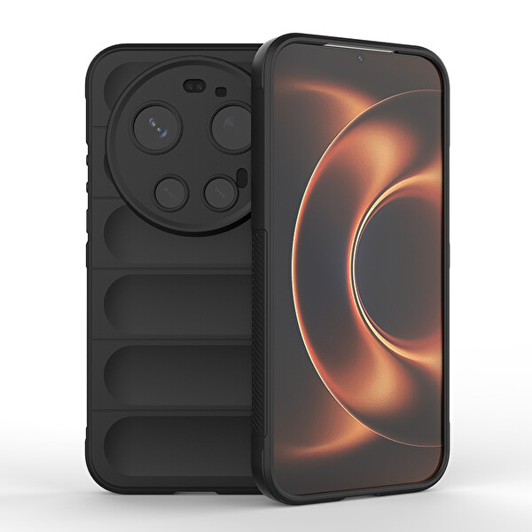 Başkenttekno Xiaomi 17 Ultra Esnek TPU Oyuklu Arka Yüzey Tasarımlı Etnik Silikon Kılıf Siyah