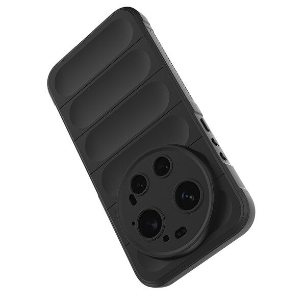 Başkenttekno Xiaomi 17 Ultra Esnek TPU Oyuklu Arka Yüzey Tasarımlı Etnik Silikon Kılıf Siyah