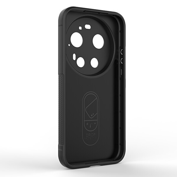 Başkenttekno Xiaomi 17 Ultra Esnek TPU Oyuklu Arka Yüzey Tasarımlı Etnik Silikon Kılıf Siyah