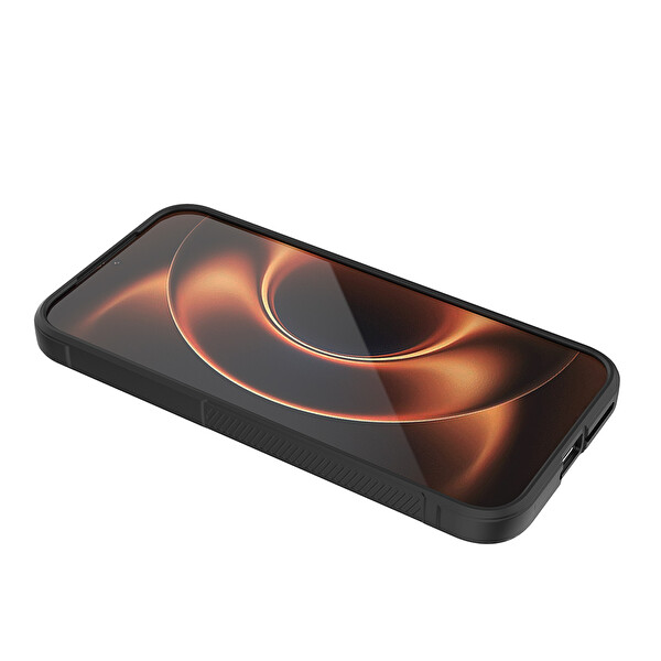 Başkenttekno Xiaomi 17 Ultra Esnek TPU Oyuklu Arka Yüzey Tasarımlı Etnik Silikon Kılıf Siyah