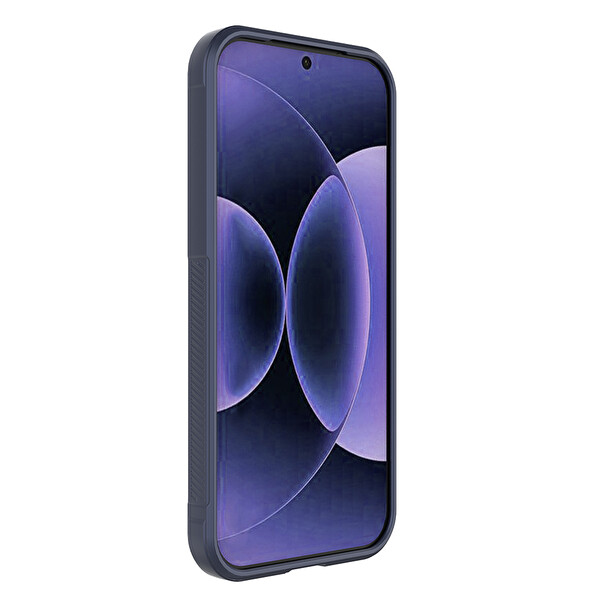Başkenttekno Xiaomi 17 Pro Max Esnek TPU Oyuklu Arka Yüzey Tasarımlı Etnik Silikon Kılıf Lacivert
