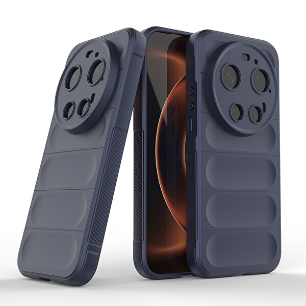 Başkenttekno Xiaomi 17 Ultra Esnek TPU Oyuklu Arka Yüzey Tasarımlı Etnik Silikon Kılıf Lacivert