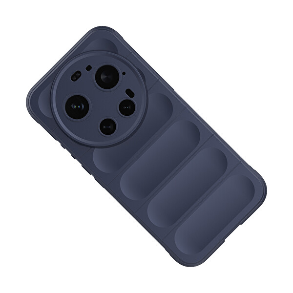 Başkenttekno Xiaomi 17 Ultra Esnek TPU Oyuklu Arka Yüzey Tasarımlı Etnik Silikon Kılıf Lacivert