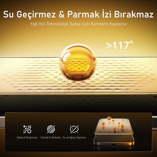 Aohi The Future iPhone 16 Pro Tam Kaplayan Kırılmaz Temperli Camlı Ekran Koruyucu