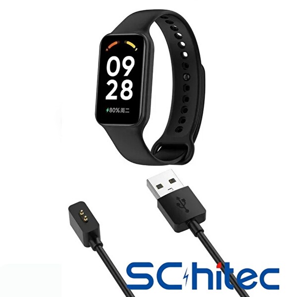 ScHitec Mi Band 8/8Pro/8Active/9/9Pro/9Active/10 & Redmi Band2/Watch3 Uyumlu 1M USB-A Şarj Kablosu
