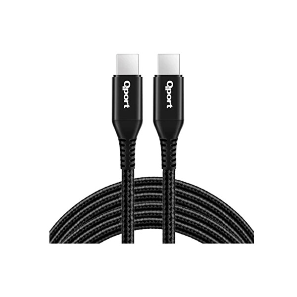 Qport Q-TYPE-C3 3 M TYPE-C 100W PD Şarj ve Data Kablosu