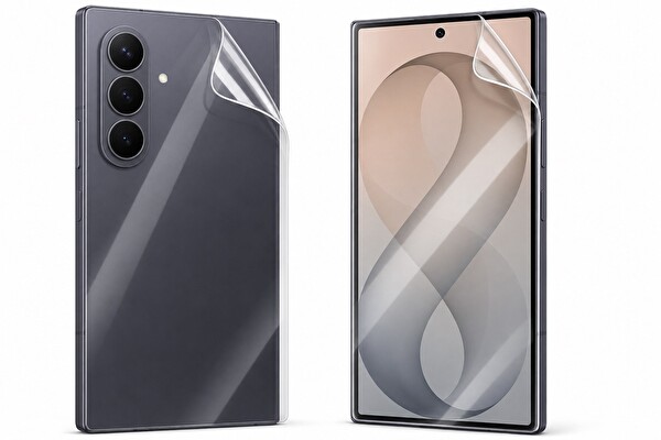 Samsung Galaxy Z Fold 8 Uyumlu 2 Ön 1 Arka Body Şeffaf Ultra koruyucu Nano Jelatin
