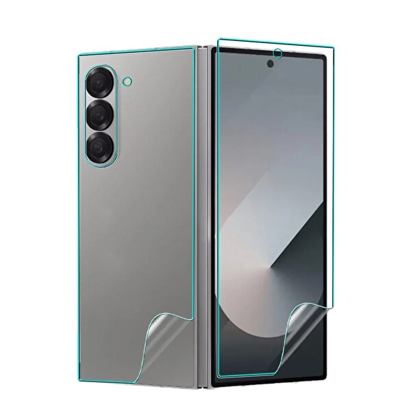 Samsung Galaxy Z Fold 8 Ultra Uyumlu 2 Ön 1 Arka Body Şeffaf Ultra koruyucu Nano Jelatin