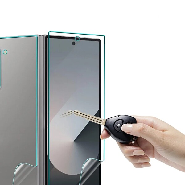 Samsung Galaxy Z Fold 8 Ultra Uyumlu 2 Ön 1 Arka Body Şeffaf Ultra koruyucu Nano Jelatin