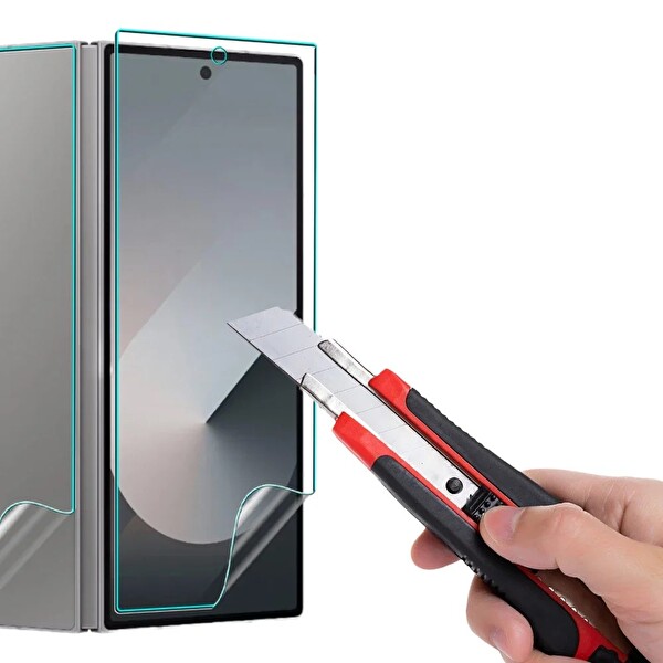 Samsung Galaxy Z Fold 8 Ultra Uyumlu 2 Ön 1 Arka Body Şeffaf Ultra koruyucu Nano Jelatin