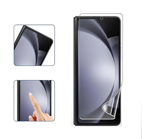 Samsung Galaxy Z Fold 8 Ultra Uyumlu 2 Ön 1 Arka Body Şeffaf Ultra koruyucu Nano Jelatin