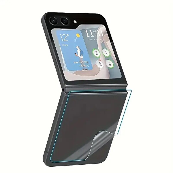 Samsung Galaxy Z Flip 8 Uyumlu Ön Arka Body Şeffaf Ultra koruyucu Nano Jelatin