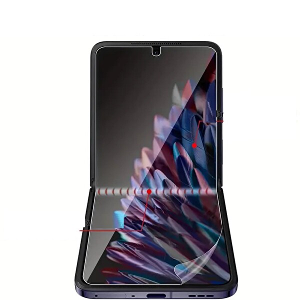 Samsung Galaxy Z Flip 8 Uyumlu Ön Arka Body Şeffaf Ultra koruyucu Nano Jelatin