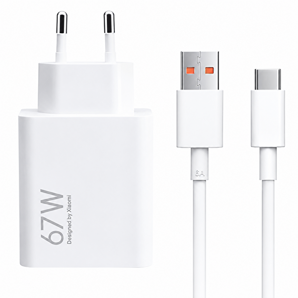 Xiaomi 67W MDY-12-EH Turbo Şarj Adaptörü ve Type-C Kablo (İthalatçı Garantili)